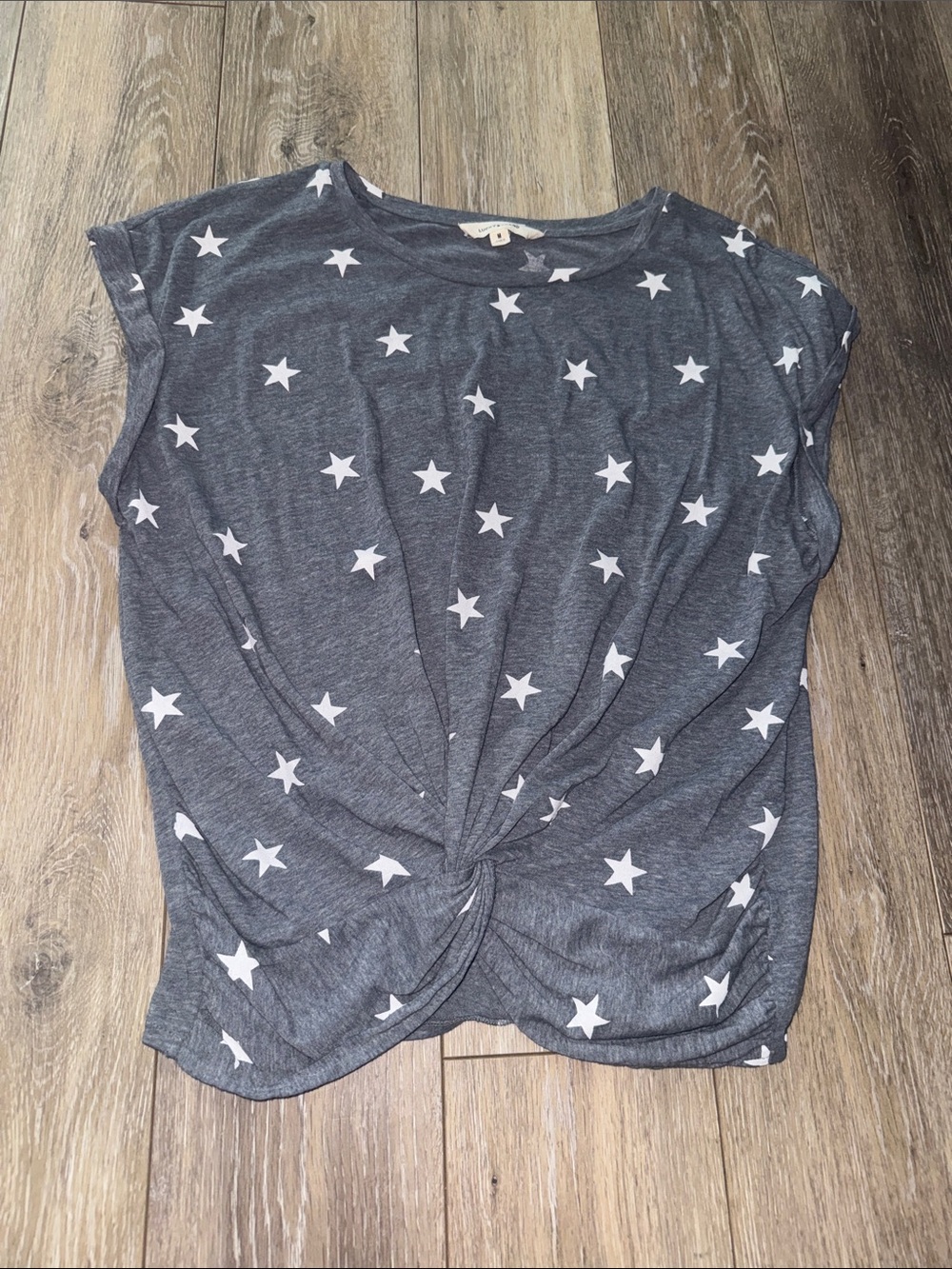 Lucky brand Grey Star-Print Twist Front Women's Top